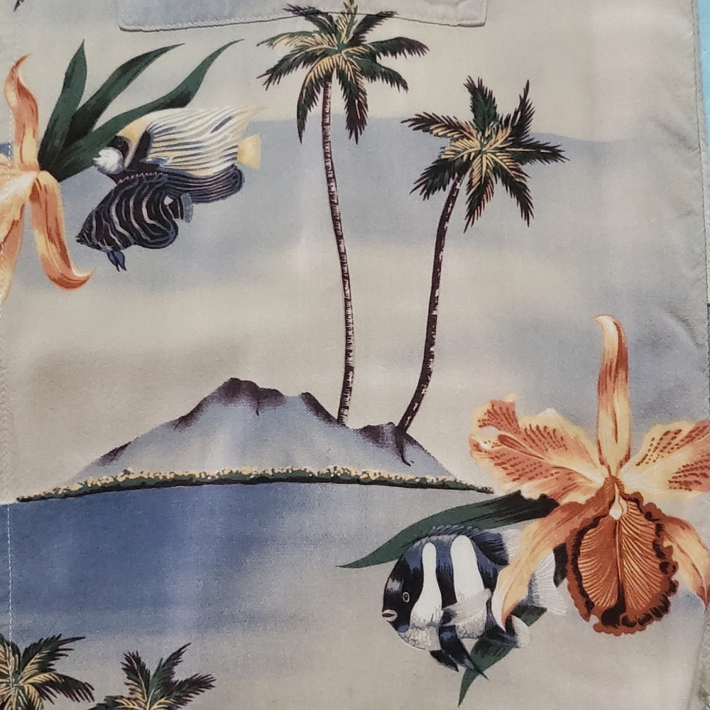 Hawaiian Tropical Fish Shirt 90s Vintage Campia Moda MEDIUM - Picture 4 of 5